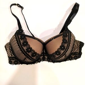 Cacique Boost Balconette Bra 42C Lace Black Plus